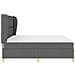 Letto Box Spring con Materasso Grigio Scuro 200x200 cm Tessuto - Foto miniatura 8