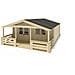 Casetta Da Giardino In Legno Con Veranda E tettoia - 48m2 - 6x6m - 40mm - Colore: Naturale - Foto miniatura 1