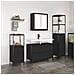 Set di Mobili da Bagno 3 Pezzi in Rovere Nero in Legno Ingegnerizzato - Foto miniatura 2