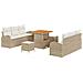 Set Divano da Giardino 9 pcs Beige e Crema 80 x 80 x 71 cm - Foto miniatura 1