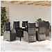 Set da Pranzo per Giardino 7 pcs Grigio Poly Rattan - Foto miniatura 4