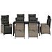 Set da Pranzo per Giardino 7 pcs Grigio Poly Rattan - Foto miniatura 7