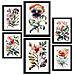 Set Di 6 Stampe Dark Flowers Stampe Naturalistiche E Botaniche A Colori Con Motivi Floreali Su Sfondi Bianchi Puri Design D'interni A3 & A4 Senza Cornice - Foto miniatura 1
