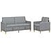 Set di Divani con Storage 2 pcs Grigio Chiaro Poliestere - Foto miniatura 1