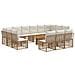 Set Divano da Giardino 14 pz Naturale e Bianco Crema polyrattan - Foto miniatura 1