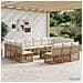 Set Divano da Giardino 14 pz Naturale e Bianco Crema polyrattan - Foto miniatura 10