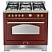 Cucina Elettrica RRG96MFTE / CI Fuochi a Gas Forno Elettrico Ventilato Dimensione 90 x 60 cm Colore Bordeaux - Foto miniatura 1