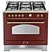 Cucina Elettrica RRG96MFTE / CI Fuochi a Gas Forno Elettrico Ventilato Dimensione 90 x 60 cm Colore Bordeaux - Foto miniatura 4