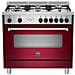 Cucina a Gas AMN905GEVSVIT Serie Americana 5 Fuochi a Gas Forno a Gas Ventilato Dimensioni 90 x 60 cm Colore Vino - Foto miniatura 1