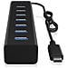 Hub Usb 3.0 in Alluminio a 7 Porte Colore Nero - Foto miniatura 3