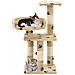 Albero Per Gatti Tiragraffi In Sisal 65 Cm Zampe Stampate Beige - Foto miniatura 2