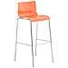 Sgabello Bar Hoover in Polipropilene I Sgabello Alto Design 4 Gambe in Metallo | Sedia Sgabello Impilabile con Schienale I Sgabello Bancone H 76 CM Arancione Base Cromata - Foto miniatura 1