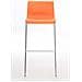 Sgabello Bar Hoover in Polipropilene I Sgabello Alto Design 4 Gambe in Metallo | Sedia Sgabello Impilabile con Schienale I Sgabello Bancone H 76 CM Arancione Base Cromata - Foto miniatura 2