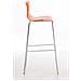 Sgabello Bar Hoover in Polipropilene I Sgabello Alto Design 4 Gambe in Metallo | Sedia Sgabello Impilabile con Schienale I Sgabello Bancone H 76 CM Arancione Base Cromata - Foto miniatura 3