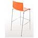 Sgabello Bar Hoover in Polipropilene I Sgabello Alto Design 4 Gambe in Metallo | Sedia Sgabello Impilabile con Schienale I Sgabello Bancone H 76 CM Arancione Base Cromata - Foto miniatura 4