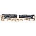 Set Divani Da Giardino Pallet 6pz Con Cuscini Grigi Legno Fsc - Foto miniatura 1