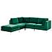 Divano Angolare Modulare Velluto Verde 4 Posti Destro Con Ottomana Evja - Foto miniatura 2