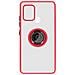 Cover Samsung Galaxy A21s Bimateriale Anello In Metallo Funzione Supporto Rosso - Foto miniatura 1