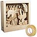 Cornice Decorativa In Legno Con Modello 3d 24 X 24 X 6,5 Cm Pigro + Washi Tape Dorato 5 M - Foto miniatura 1
