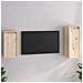 Mobili Porta Tv 2 Pz In Legno Massello Di Pino - Foto miniatura 1