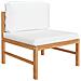 Set Divani Da Giardino 4pz Cuscini Crema Legno Massello Di Teak - Foto miniatura 6