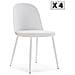 Set Di 4 Sedie Kana Bianche, Gambe In Metallo E Sedile Imbottito - Foto miniatura 1