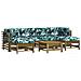 Set Divani Da Giardino 7pz Con Cuscini Legno Impregnato Di Pino - Foto miniatura 2