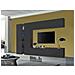 Parete Attrezzata Costanzo, Set Salotto Porta Tv A 4 Ante, Mobile Soggiorno Multiuso, 100% Made In Italy, Cm 280x30x180, Antracite - Foto miniatura 1
