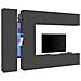 Parete Attrezzata Costanzo, Set Salotto Porta Tv A 4 Ante, Mobile Soggiorno Multiuso, 100% Made In Italy, Cm 280x30x180, Antracite - Foto miniatura 2