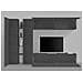 Parete Attrezzata Costanzo, Set Salotto Porta Tv A 4 Ante, Mobile Soggiorno Multiuso, 100% Made In Italy, Cm 280x30x180, Antracite - Foto miniatura 4