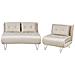 Set Da Salotto 3 Posti Vestfold Velluto Beige - Foto miniatura 3