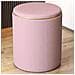 Pouf Contenitore Ecopelle Rosa Decoro Oro Poggiapiedi Seduta Imbottita 35x45cm - Foto miniatura 3