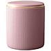 Pouf Contenitore Ecopelle Rosa Decoro Oro Poggiapiedi Seduta Imbottita 35x45cm - Foto miniatura 1