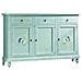 Madia Credenza 3 Porte In Legno Shabby Chic Verde Consumato 160x50x102 - Foto miniatura 1