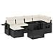 Set Divani Da Giardino Con Cuscini 7pz Nero Polyrattan - Foto miniatura 1