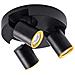 Plafoniera Da Soffitto Lampada Tonda 3 Porta Faretto Orientabile Gu10 Nero - Foto miniatura 1