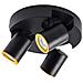 Plafoniera Da Soffitto Lampada Tonda 3 Porta Faretto Orientabile Gu10 Nero - Foto miniatura 2