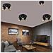 Plafoniera Da Soffitto Lampada Tonda 3 Porta Faretto Orientabile Gu10 Nero - Foto miniatura 4