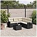 Set Divano Da Giardino 6 Pz Con Cuscini Nero In Polyrattan - Foto miniatura 1