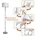 Lampada Piantana da Terra 160cm Design Moderno Paralume E27 60W Tessuto Bianco - Foto miniatura 4