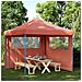 Tendone Per Feste Pieghevole Pop-up Con 2 Pareti Terracotta - Foto miniatura 1