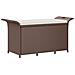 Panca da Giardino con Cuscino Marrone 116x46x57cm in Polyrattan - Foto miniatura 1