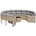 Divano Giardino Con Tavolo E Cuscini Circolare Beige Polyrattan - Foto miniatura 1