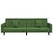 Divano Letto a 2 Posti con 2 Cuscini Verde Scuro in Velluto - Foto miniatura 5