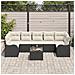 Set Divano da Giardino  8 Pezzi con Cuscini Nero Rattan Polietilene, Divano da Giardino  2 Posti con Cuscini Nero Rattan Polietilene - Foto miniatura 3