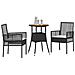 Set da Pranzo da Giardino 3 Pezzi Nero Polyrattan - Foto miniatura 3