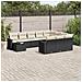 Set Divani da Giardino 11 pz con Cuscini in Polyrattan Nero - Foto miniatura 2