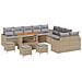 Set Divano da Giardino con cuscino 14 pcs beige e grigio chiaro - Foto miniatura 1