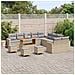 Set Divano da Giardino con cuscino 14 pcs beige e grigio chiaro - Foto miniatura 3