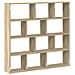 Mensola a Cubo da Muro 12 Scomparti in Truciolato Rovere Sonoma - Foto miniatura 6